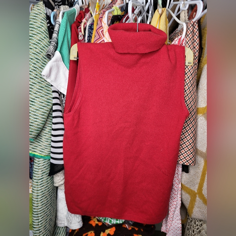 Cashmere Red Turtleneck Sweater sz M Stretchy